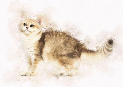 Watercolor Cute Cat