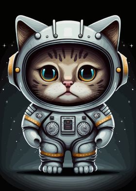 Cat astronaut in space