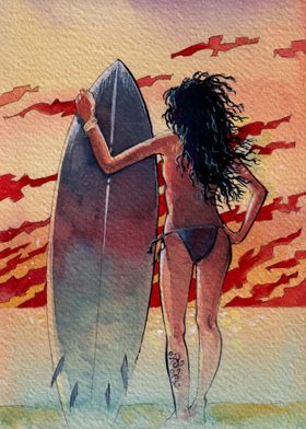 sunset surfer gir