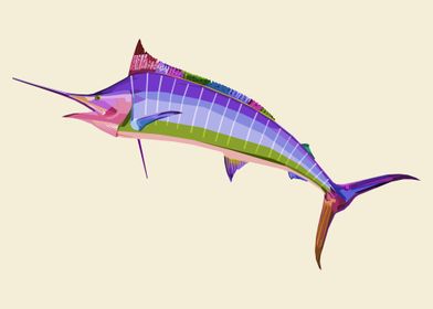 Colorful marlin fish