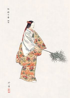 Ukiyo e Autumn Woman