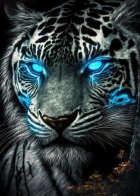 Tiger With Blue Eyes