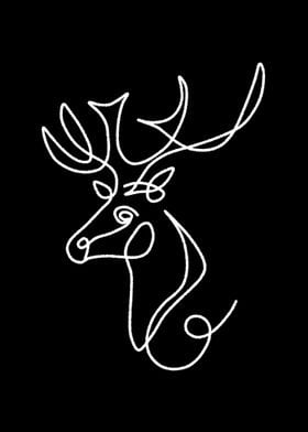 deer line black white 