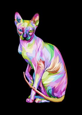 Colorful Sphynx cat