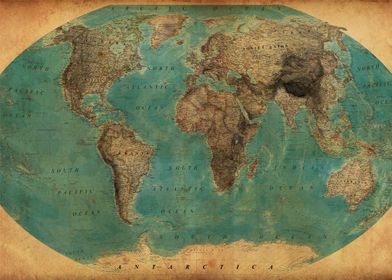 Vintage Map of the World