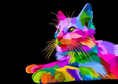 Colorful cute cat