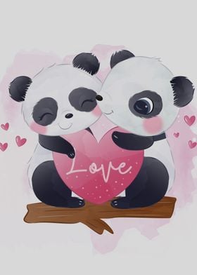 Pandas with heart