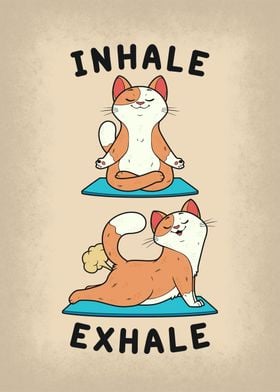 Anime Cat Yoga Exhale