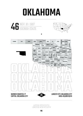 Oklahoma USA state map