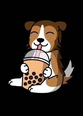 Sheltie Dog Bubble Tea