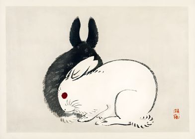 Ukiyo e Two Rabbit