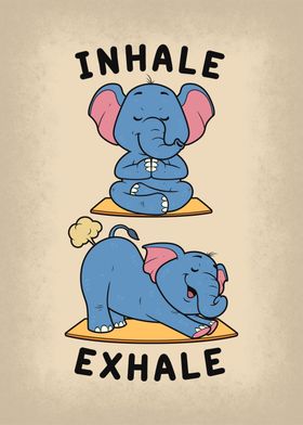 Funny Anime Yoga Elephant