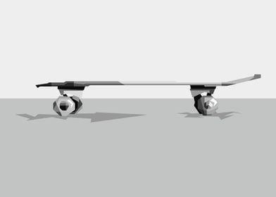 Grayscale Skateboard Art