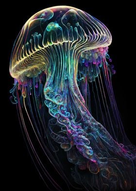 Kritisere Elevator slank Psychedelic Jellyfish' Poster by Chris Cupit | Displate
