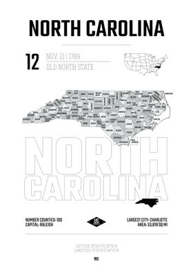 North Carolina  USA map