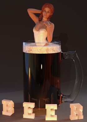 Girl in a Beer