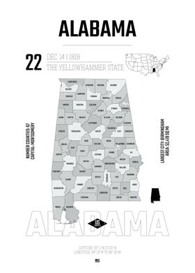 Alabama USA state map