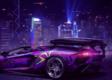 Car Neon Futuristic