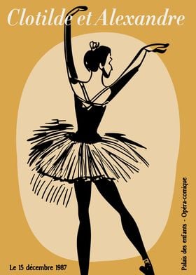 Ink Drawing Ballet Poster