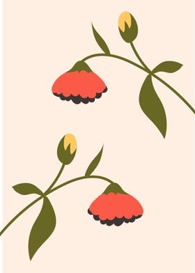 Cute spring flowers poster