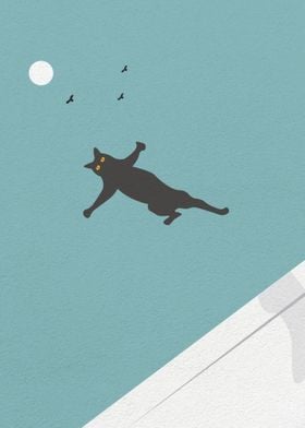 Flying Funny Cat
