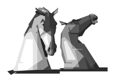 Horse statue Grayscale Art