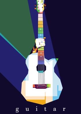 acoustic guitar Popart art