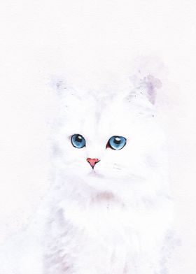 Vintage Cat Watercolor