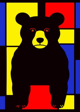 BEAR PAINTING BY MONDRIAN