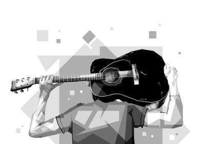 Guitar player Grayscale 