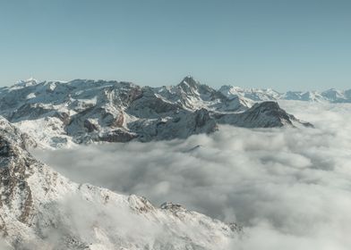 Sea of clouds in the Alps