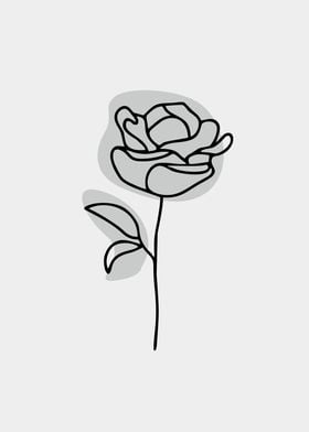 rose line art