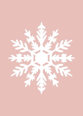 Snowflake White on Pink