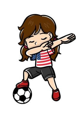 Dabbing Girl Soccer Player