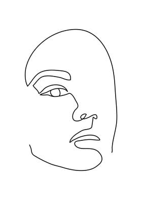 Woman head continuous line