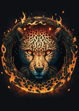 Fire Leopard Head