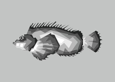 Grayscale Sea Fish Art 2