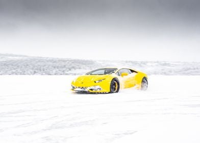 Lamborghini in snow' Poster by Sam Brady | Displate