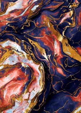 Blue Red Abstract Marble 3