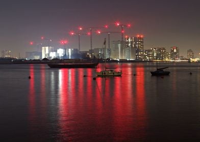 Red lights on Thames