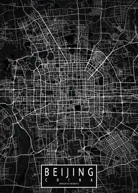 Beijing City Map Dark