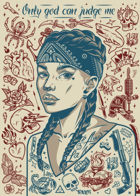 Vintage Girl Tattoo