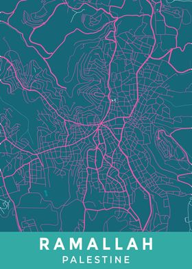 Ramallah Palestine Map Art