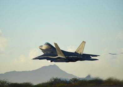 F22 Raptor taking off