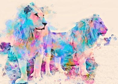 2 Cool Lions Painting