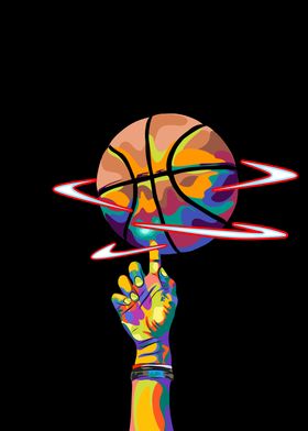 Basket ball in pop art