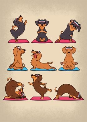 Anime Dachshund Yoga