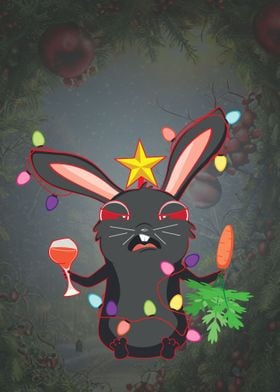 Black bunny with Christmas