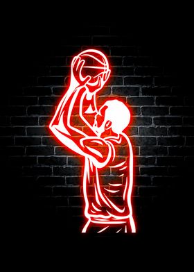 Basketball Neon Sport' Poster by Atlas Mcguire