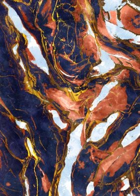 Blue Red Abstract Marble 1
